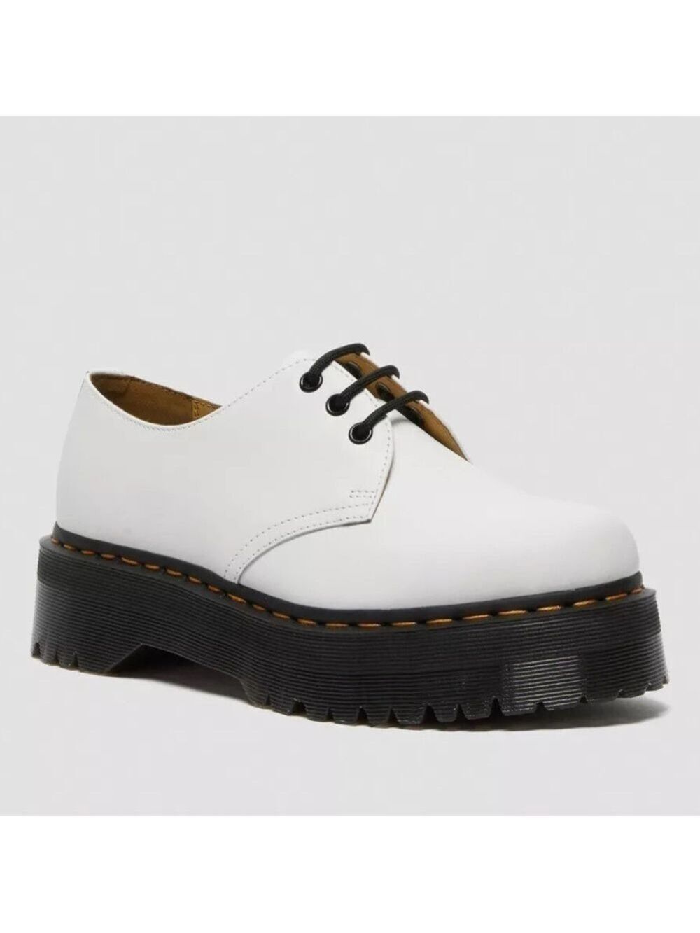 Dr. Martens 1461 SMOOTH White LEATHER PLATFORM Oxford Shoes Women’s 8 Mens 7